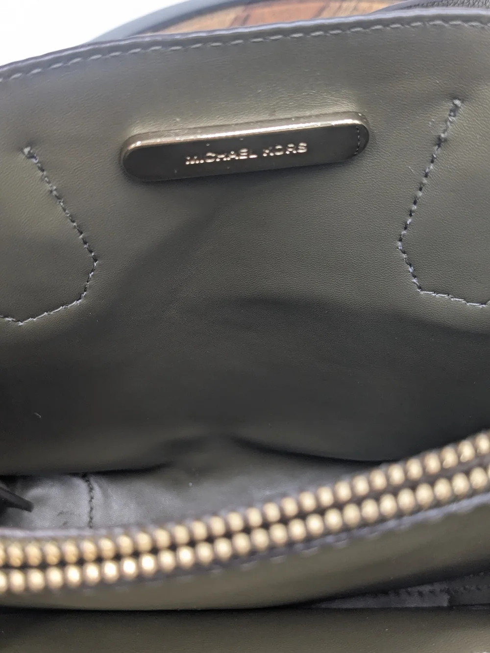 Michael Kors Mercer Medium Olive Green Leather Accordion Satchel Crossbody